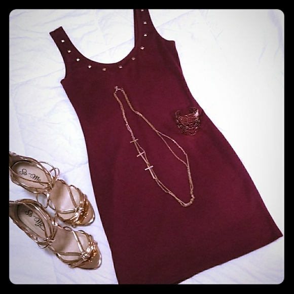 Dress Wine Burgandy Color w/ Jewelry and Shoes - Picture 1 of 4